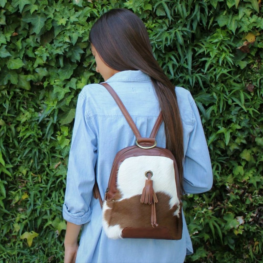 Cowhide Backpack Purse